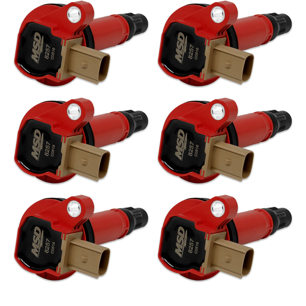 MSD IGNITION 82576 Coils 6pk Ford Eco-Boost 3.5L V6 11-16  Red