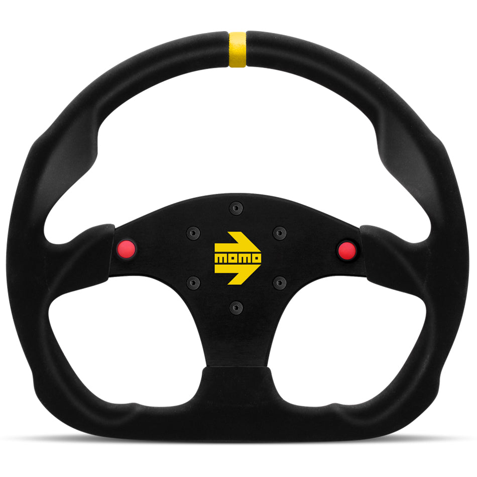 MOMO AUTOMOTIVE ACCESSORIES R1960/32SHB MOD 30 Steering Wheel Black Suede w/Buttons