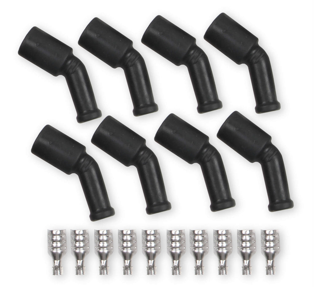 ACCEL 170135-8 ACCEL 170135-8 LS/LT Boot and Terminal Kit, 5/16-Inch, 135-Degree, Black, Set of 8