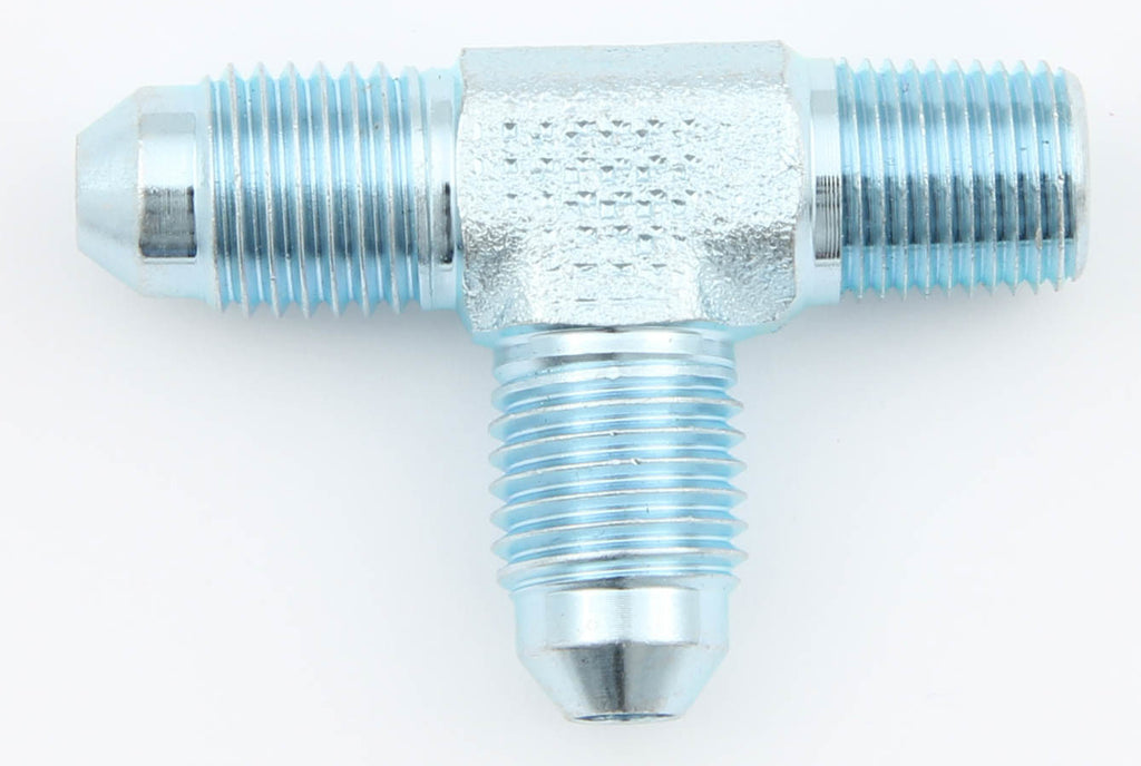 AEROQUIP FBM2701 Aeroquip FBM2701 Steel Adapter Tee with 4 AN Male, 1/8 in NPT Male, and 4 AN Male Fittings