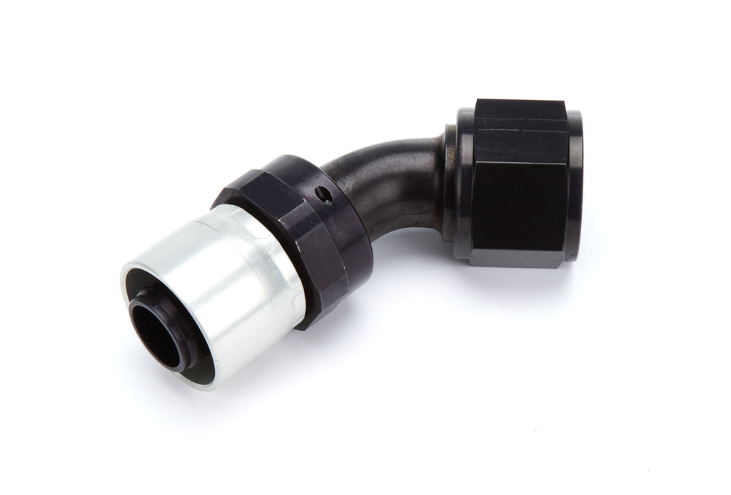 AEROQUIP FCL4225 AEROQUIP 12AN StreetLite Crimp Fitting 45-Degree Hose End - Aluminum, Black Anodized (Part FCL4225)