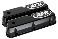 Load image into Gallery viewer, AIR FLOW RESEARCH 6715 SBF Tall Alum Valve Cvr Black w/AFR Logo