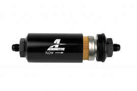 AEROMOTIVE 12347 6an Inline Fuel Filter 10 Micron 2in OD Black