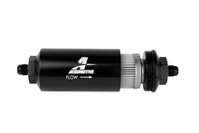 Load image into Gallery viewer, AEROMOTIVE 12349 6an Inline Fuel Filter 100 Micron 2in OD Black