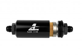 AEROMOTIVE 12377 8an Inline Fuel Filter 10 Micron 2in OD Black