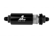 Load image into Gallery viewer, AEROMOTIVE 12379 8an Inline Fuel Filter 100 Micron 2in OD Black