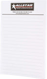 ALLSTAR PERFORMANCE 044 Allstar Notepad 5.5x8.5 Package of 6