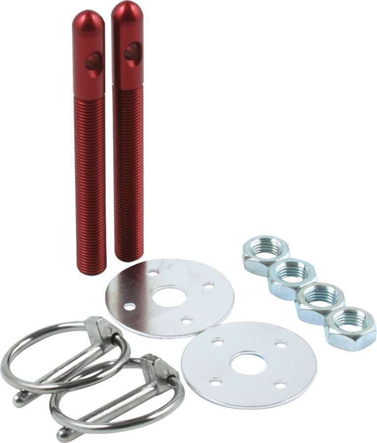 ALLSTAR PERFORMANCE 18481 Alum Hood Pin Kit 3/8in Red