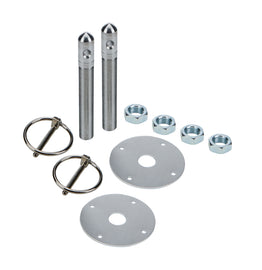 ALLSTAR PERFORMANCE 18496 Alum Hood Pin Kit 1/2in with 3/16in Clips Silver