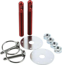 ALLSTAR PERFORMANCE 18501 Alum Hood Pin Kit 1/2in with 1/4in Clips Red