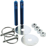 ALLSTAR PERFORMANCE 18502 Alum Hood Pin Kit 1/2in with 1/4in Clips Blue