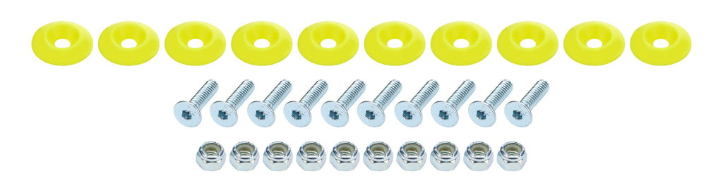 ALLSTAR PERFORMANCE 18688 Countersunk Bolt Kit Fluorescent Yellow 10pk