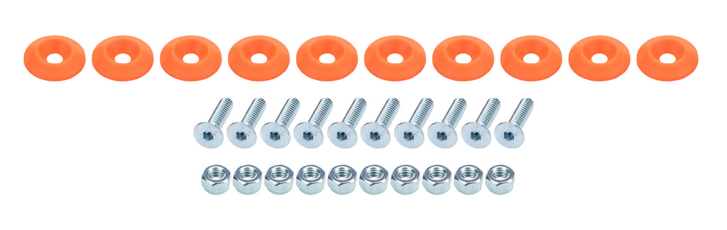 ALLSTAR PERFORMANCE 18689 Countersunk Bolt Kit Fluorescent Orange 10pk