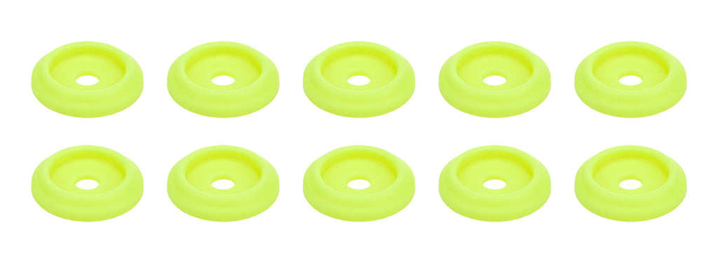 ALLSTAR PERFORMANCE 18853 Body Bolt Washer Plastic Fluorescent Yellow 10pk