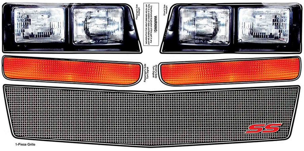 ALLSTAR PERFORMANCE 23038 M/C SS Nose Decal Kit Mesh Grille 1983-88