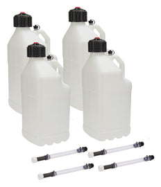 ALLSTAR PERFORMANCE 40120-4 Utility Jug 5 Gal w/ Filler Hose Clear 4pk
