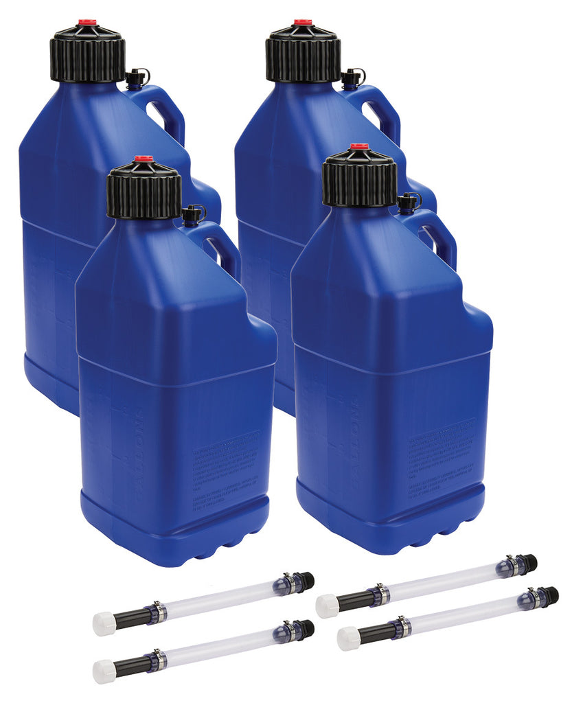 ALLSTAR PERFORMANCE 40122-4 Utility Jug 5 Gal w/ Filler Hose Blue 4pk
