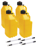ALLSTAR PERFORMANCE 40123-4 Utility Jug 5 Gal w/ Filler Hose Yellow 4pk