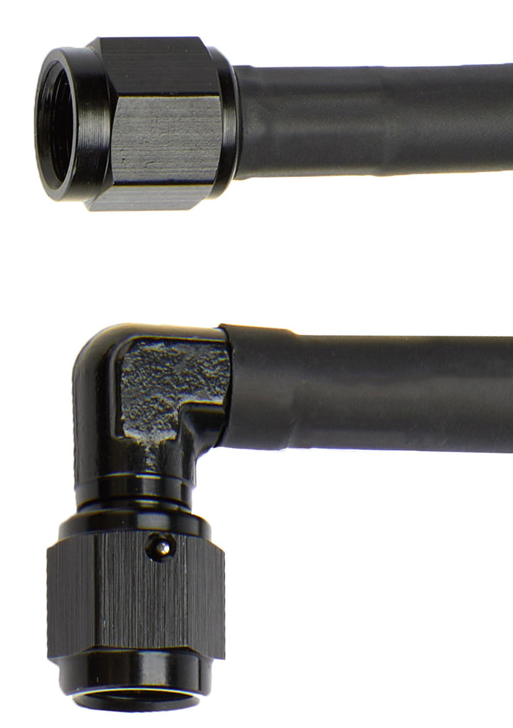 ALLSTAR PERFORMANCE 48400 Coated Braided Line 12in #4 Hose -4 90 Deg/-4 Str