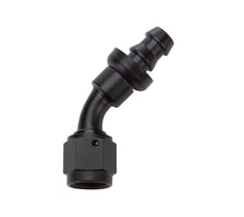 Load image into Gallery viewer, ALLSTAR PERFORMANCE 49432 Pushlock Hose End Black 45 Deg Elbow -6