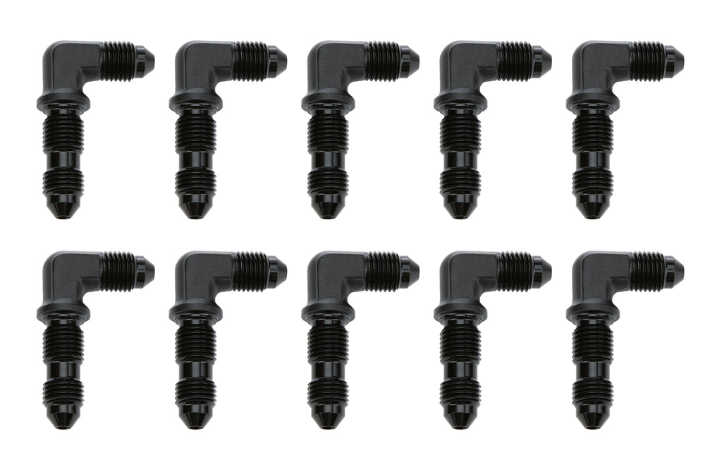 ALLSTAR PERFORMANCE 50094-10 90 Degree Bulkhead -3 Black 10pk