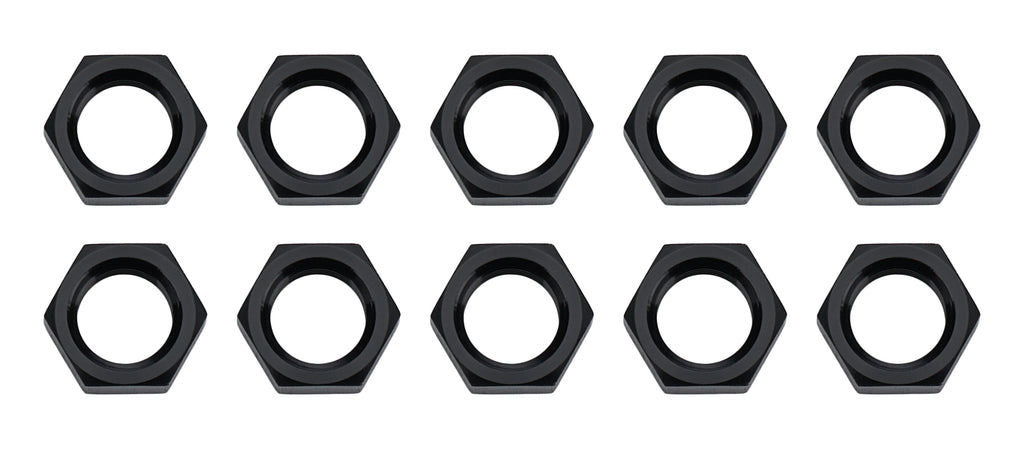 ALLSTAR PERFORMANCE 50098-10 Bulkhead Nuts Black -3 Black 10pk