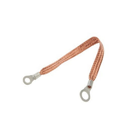 ALLSTAR PERFORMANCE 76329-12 Copper Ground Strap 12in w/ 1/4in and 3/8in Ring
