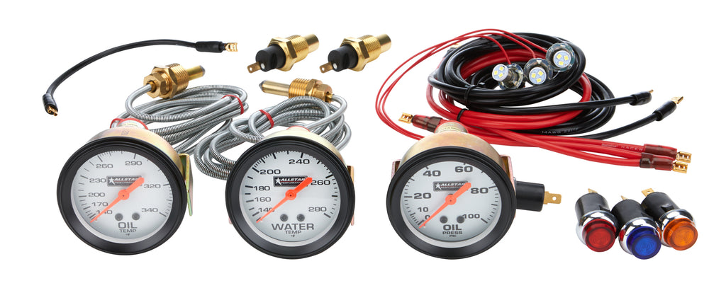 ALLSTAR PERFORMANCE 80081 3 Gauge Kit OP/WT/OT NO PLATE