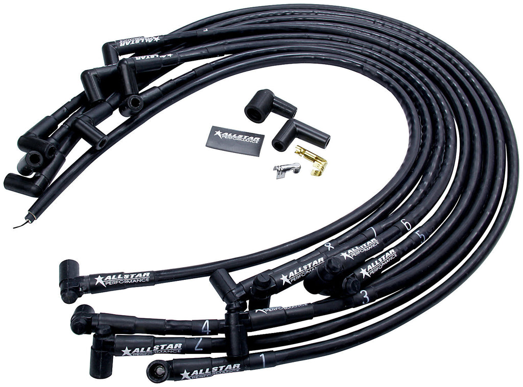 ALLSTAR PERFORMANCE 81370 Spark Plug Race Wire Set Under Header w/ Sleeve