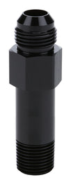 ALLSTAR PERFORMANCE ALL90049 ALLSTAR Performance Oil Inlet Fitting 1/2 in NPT to 10AN Straight - Black Anodized Aluminum, 4 in Length