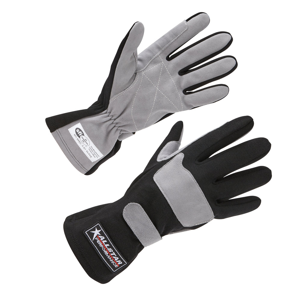 ALLSTAR PERFORMANCE 911011 Driving Gloves SFI 3.3/1 S/L Black/Gray Small