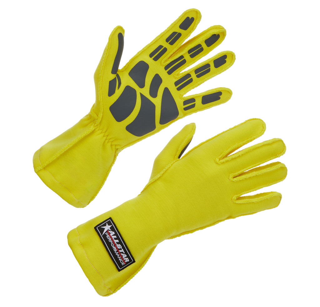 ALLSTAR PERFORMANCE 913092 Driving Gloves Non-SFI Outseam S/L MD Yellow