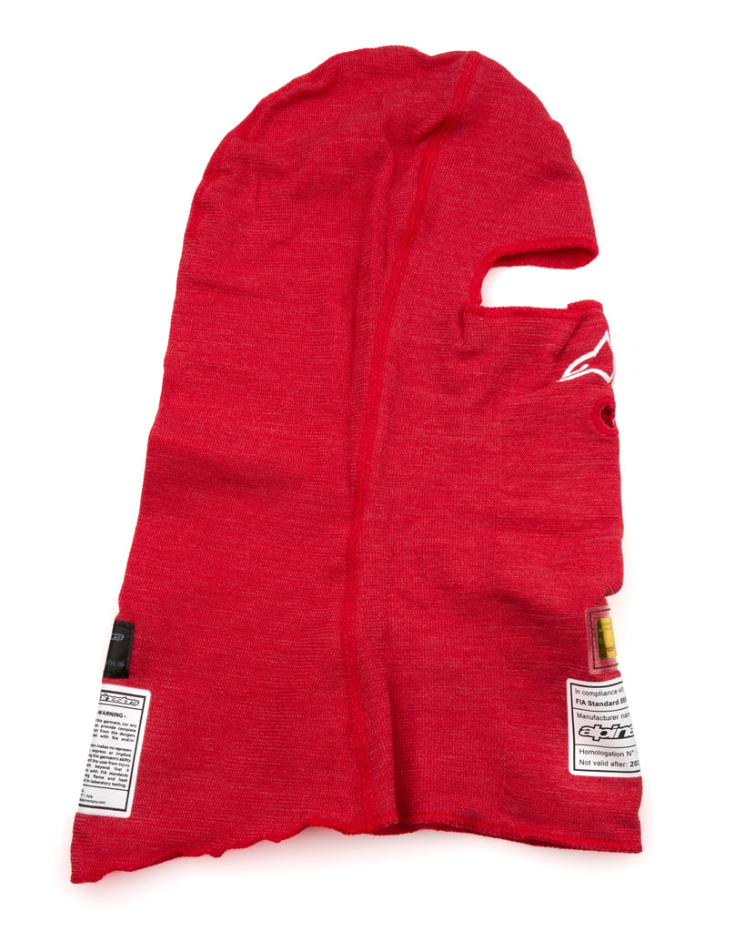 ALPINESTARS USA 4750126-30-OS Alpinestars USA Balaclava EVO V3 Red FIA / SFI Rated Single Eyeport Head Sock – Model 4750126-30-OS