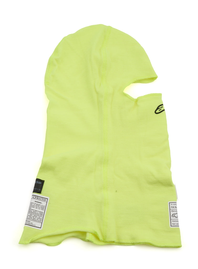 ALPINESTARS USA 4750126-55-OS Alpinestars USA Balaclava EVO V3 Single Eyeport FIA & SFI Approved Fluorescent Yellow Head Sock