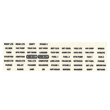 AUTO ROD CONTROLS LB1 Label Set - Electronic Flat Touch Model