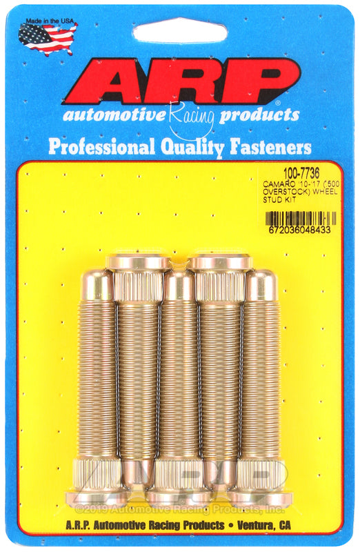 ARP 100-7736 ARP 14mm Wheel Stud Kit for Camaro 2010-2017 - 0.500 Inch Longer, Part #100-7736