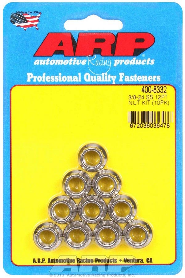 ARP 400-8332 S/S 12pt. Nuts - 3/8-24 (10)
