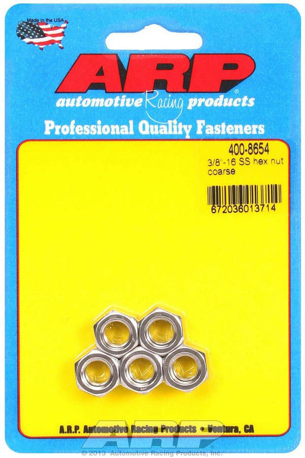ARP 400-8654 S/S Hex Nuts - 3/8-16 (5)