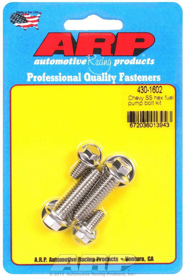ARP 430-1602 S/S Chevy Fuel Pump Bolt Kit 6pt.