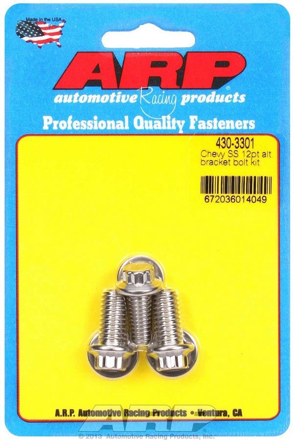 ARP 430-3301 S/S Chevy Alternator Bracket Bolt Kit 12pt.