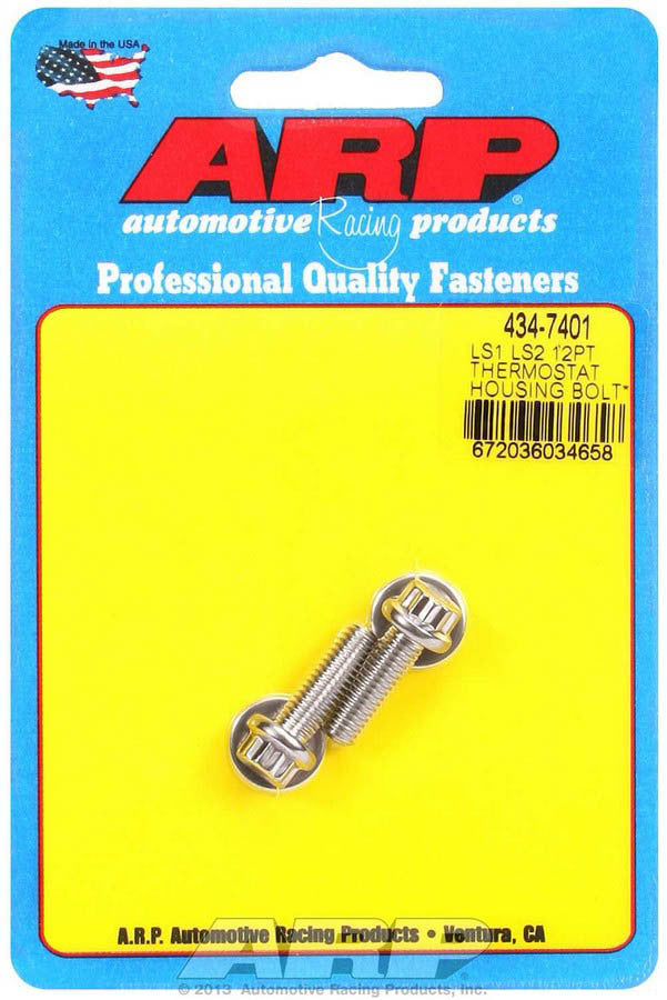 ARP 434-7401 S/S Thermostat Hsg. Bolt Kit - 12pt. LS1/LS2