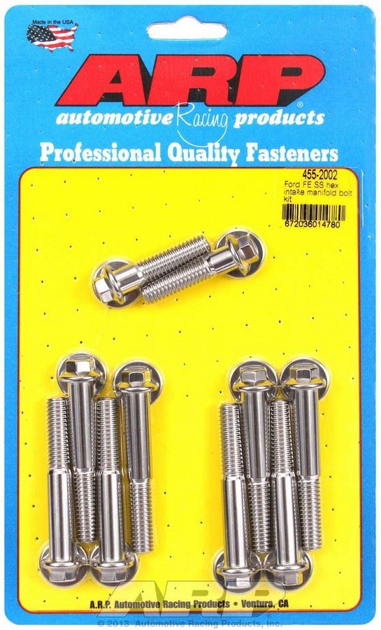 ARP 455-2002 BBF S/S Intake Bolt Kit 6pt.