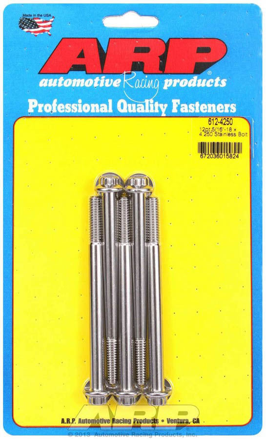 ARP 612-4250 S/S Bolt Kit - 12pt. (5) 5/16-18 x 4.250