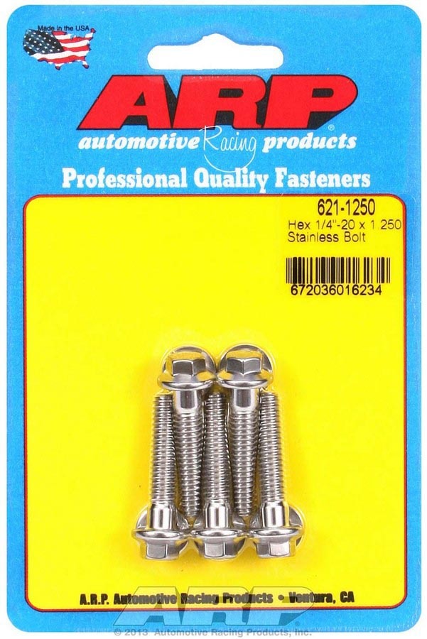 ARP 621-1250 S/S Bolt Kit - 6pt. (5) 1/4-20 x 1.250