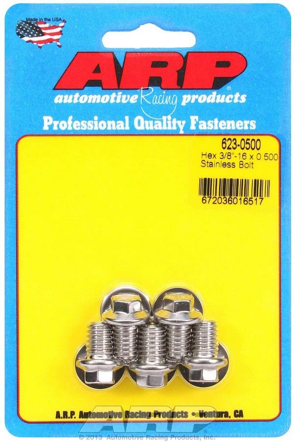 ARP 623-0500 S/S Bolt Kit - 6pt. (5) 3/8-16 x .500