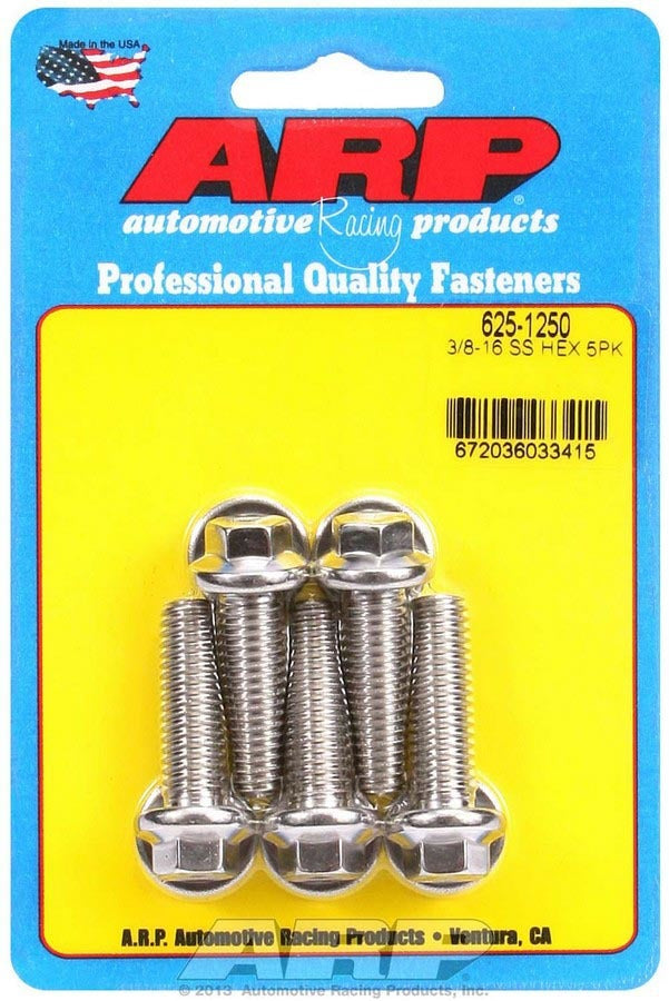ARP 625-1250 S/S Bolt Kit - 6pt. (5) 3/8-16 x 1.250