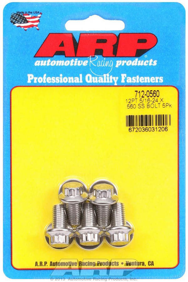 ARP 712-0560 S/S Bolt Kit - 12pt. (5) 5/16-24 x .560