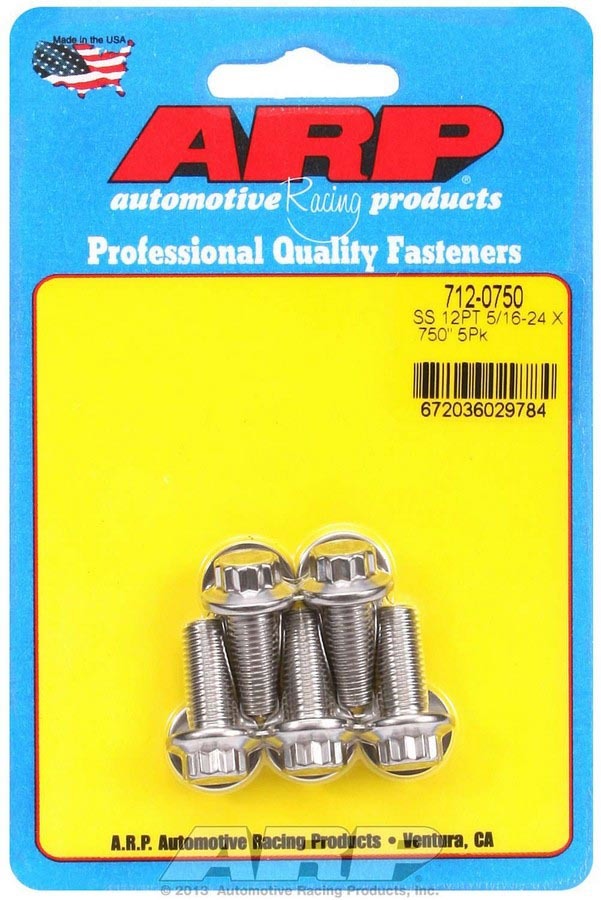 ARP 712-0750 S/S Bolt Kit - 12pt. (5) 5/16-24 x .750