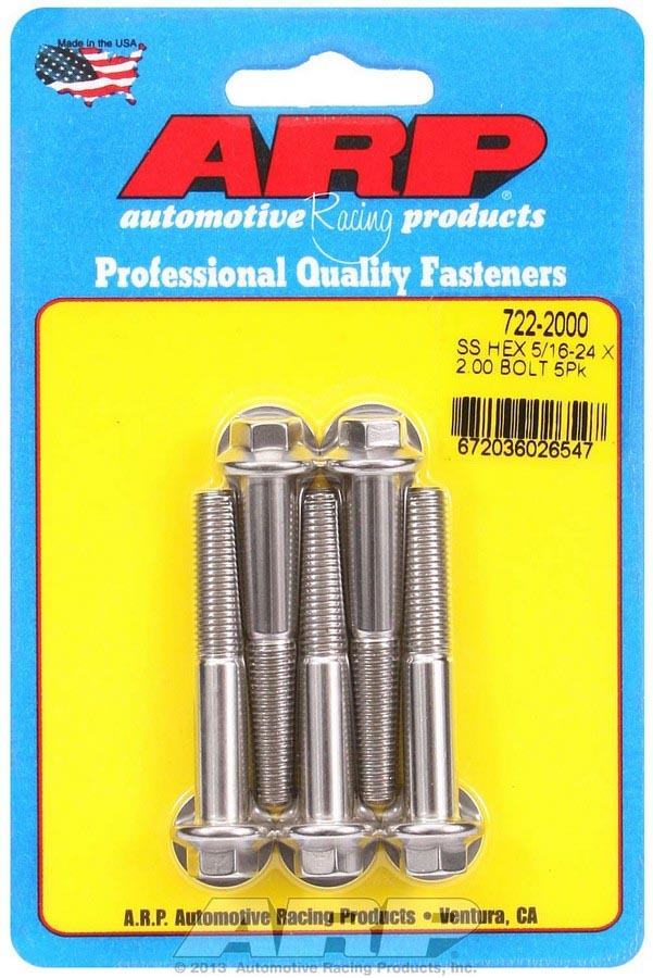 ARP 722-2000 Bolt Kit - SS 6pt 5pk 5/16-24 x 2.000