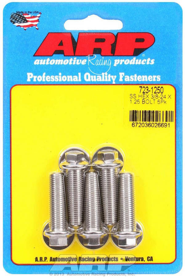 ARP 723-1250 S/S Bolt Kit - 6pt. (5) 3/8-24 x 1.250